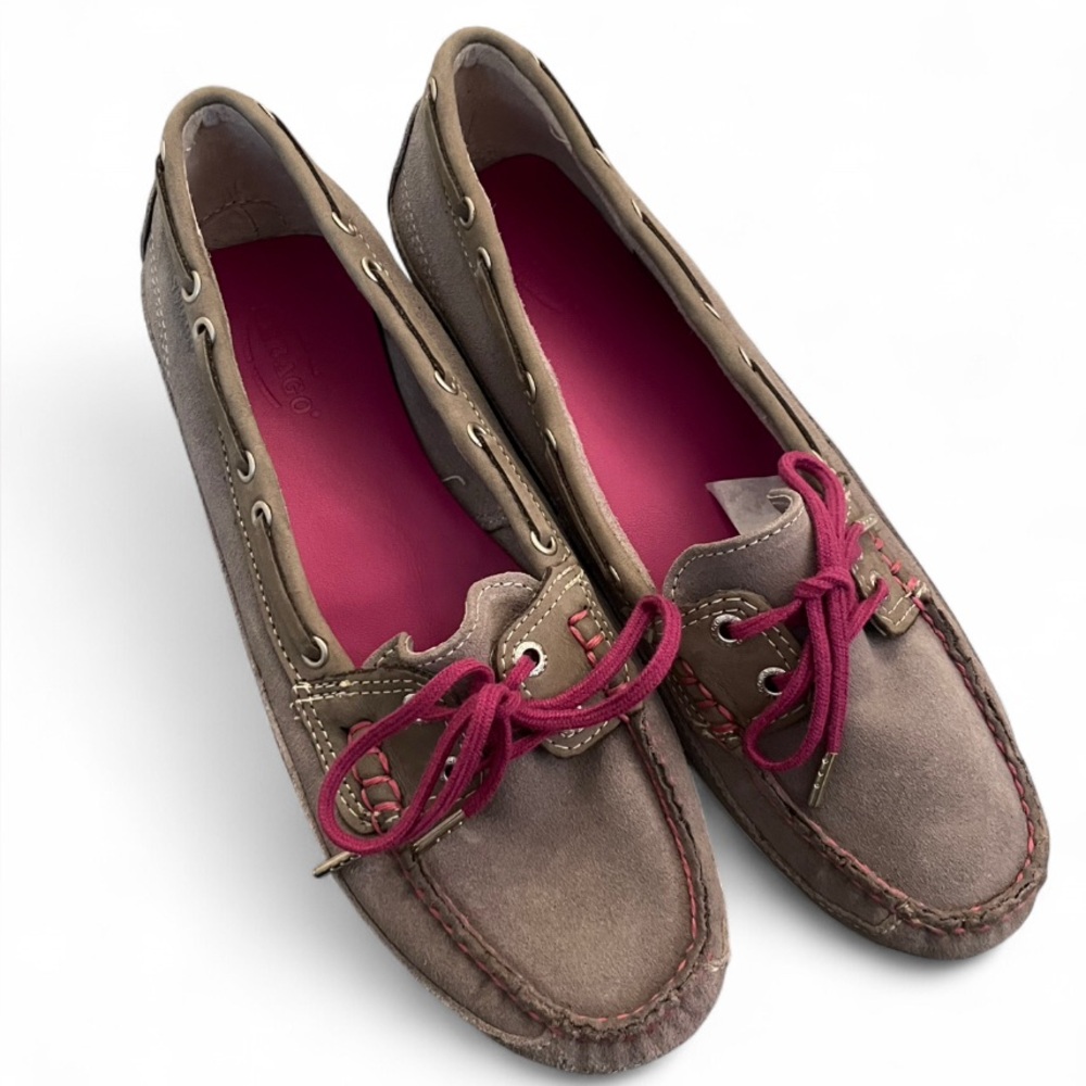 NIB Sebago Bala Light Grey and Purple Womens Moccasins Womens Size 11
